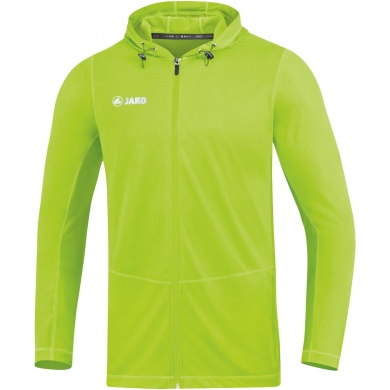 JAKO Laufjacke (Full-Zip Kapuzenjacke) Run 2.0 neongrün Herren